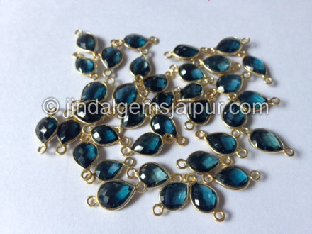 Gold Vermeil London Blue Topaz Pear Connector